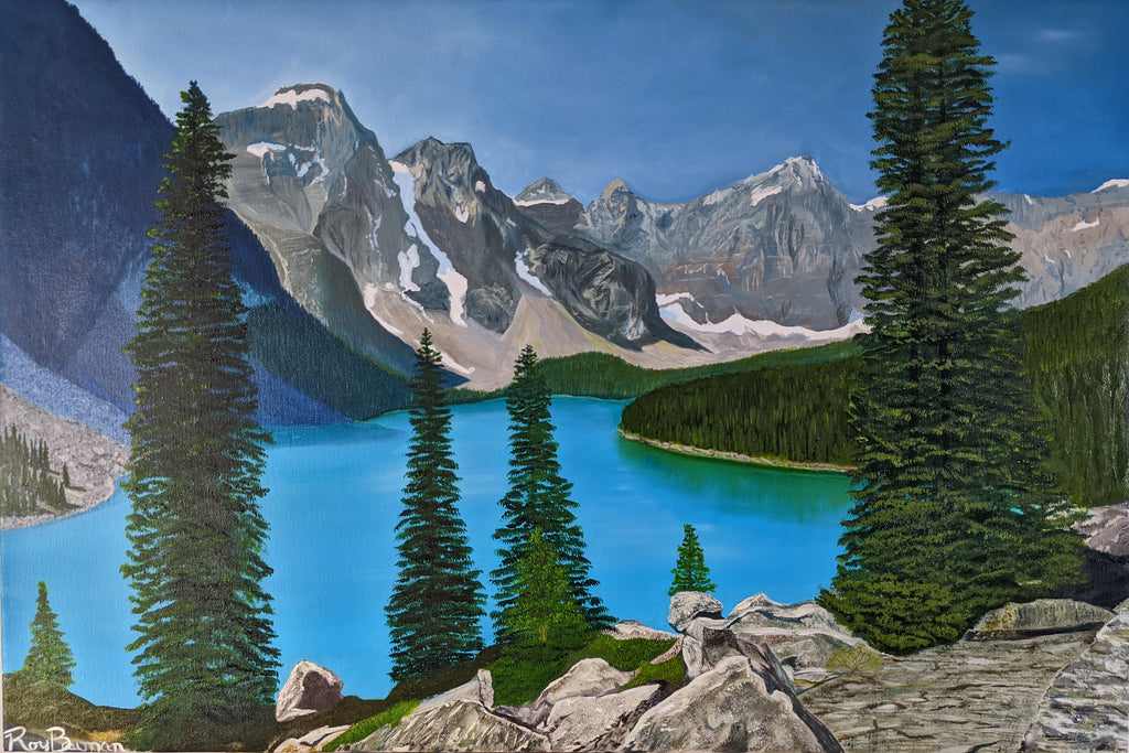 "Epic Lake Moraine" 36" x 24" Original Oil Painting