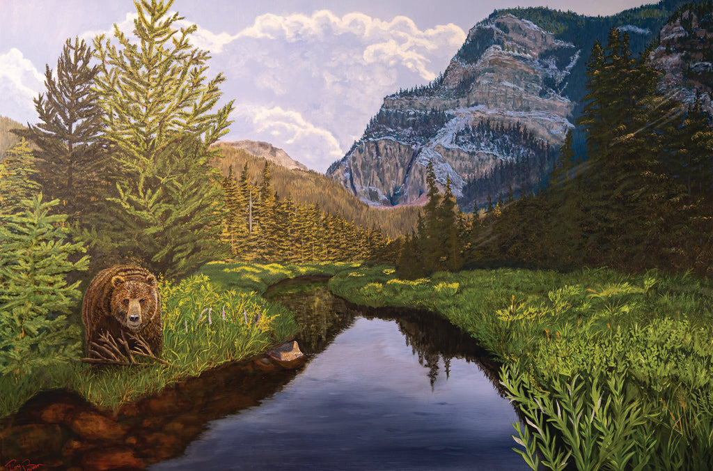 "Grizzly Canyon" Original Oil Painting 48" x 32" on Cradled Maple