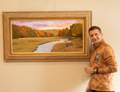 Autumn Chase  44"x20" Oil on canvas, stretched on hand-made oak stretcher bars