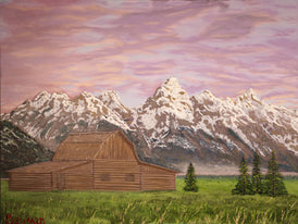 "Grand Teton Homestead" 24"x 18"  Original Oil Painting