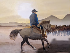 "Rounding Horses"  Original Oil Painting 36" x 24"