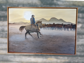 "Rounding Horses"  Original Oil Painting 36" x 24"