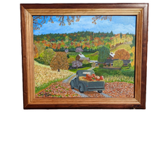 "Fall Harvest" Original Oil Painting 20" x 16" Framed.