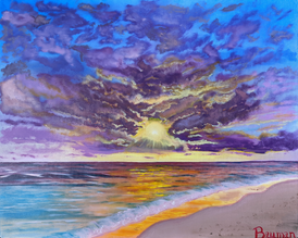 "Surreal Sunset" 20" x 16" Original Oil Painting